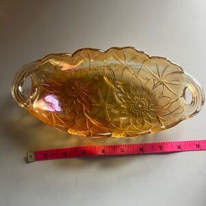 Vintage Indiana Glass Marigold Carnival Relish Dish